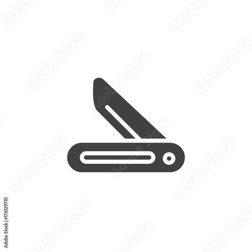 Jackknife icon vector, filled flat sign, solid pictogram isolated on white. Penknife symbol, logo illustration.