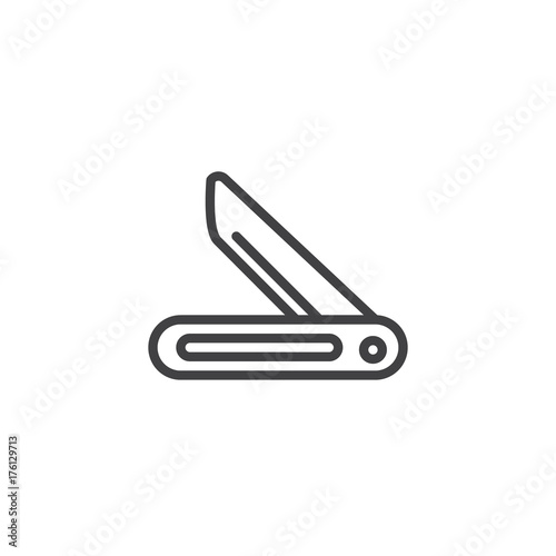 Jackknife line icon, outline vector sign, linear style pictogram isolated on white. Penknife symbol, logo illustration. Editable stroke