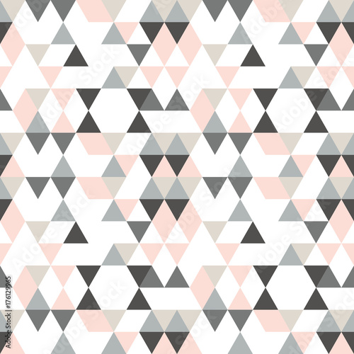 Fototapeta Geometric abstract pattern with triangles in muted  retro colors.