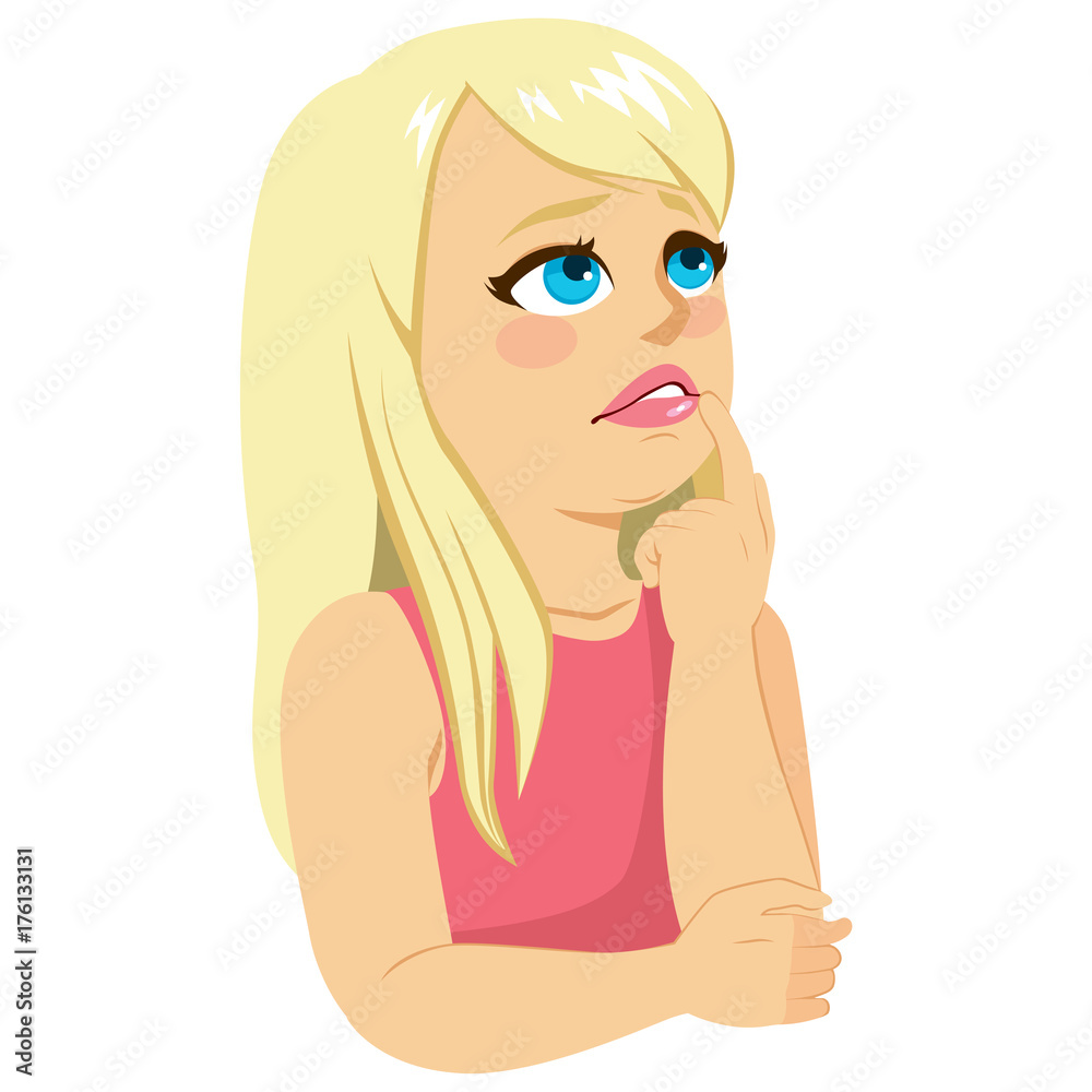Illustration of sad overweight young girl thinking depressed Illustration of sad overweight young girl thinking depressed