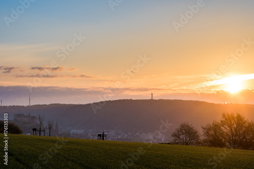 Sonnenaufgang   ber Marburg