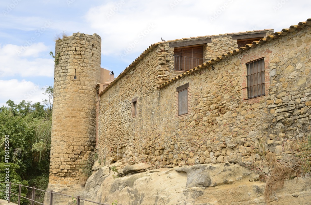Rural stone house in Peratallada, Girona, Spain