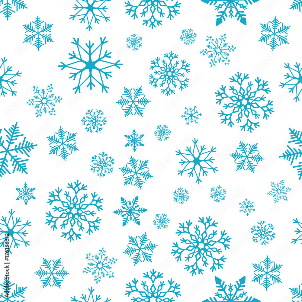 Snowflake simple seamless pattern. Abstract wallpaper, wrapping decoration. Symbol of winter, Merry Christmas holiday, Happy New Year celebration Vector illustration Snowflake simple seamless pattern. Abstract wallpaper, wrapping decoration. Symbol of winter, Merry Christmas holiday, Happy New Year celebration Vector illustration