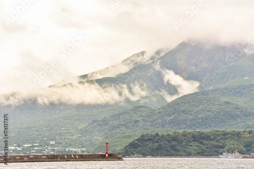 Sakurajima Island During Sunset in Kagoshima Prefecture photo