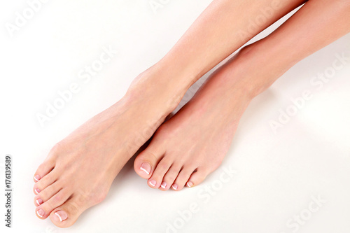 Closeup shot of healthy beautiful female feet