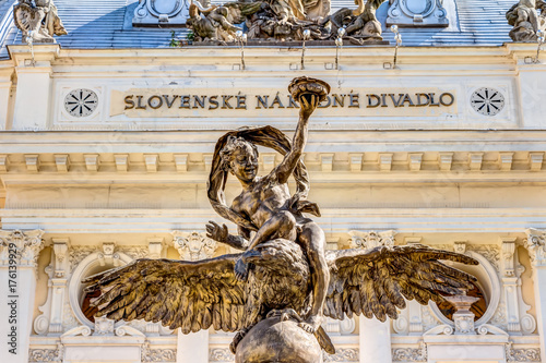 Photography The old Slovak National Theater building in Bratislava, Slovakia