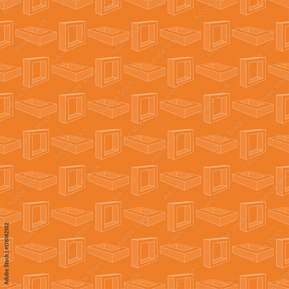 Orange geometric print. Seamless pattern