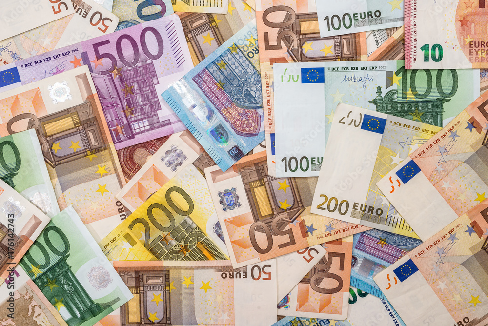 pile of euro banknotes as background pile of euro banknotes as background