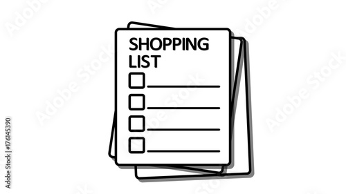 shopping list paper with check boxes white
