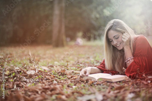 Reading at the park