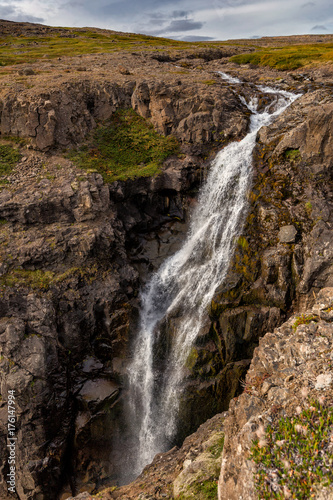 Small waterfall in the westfjords of Iceland