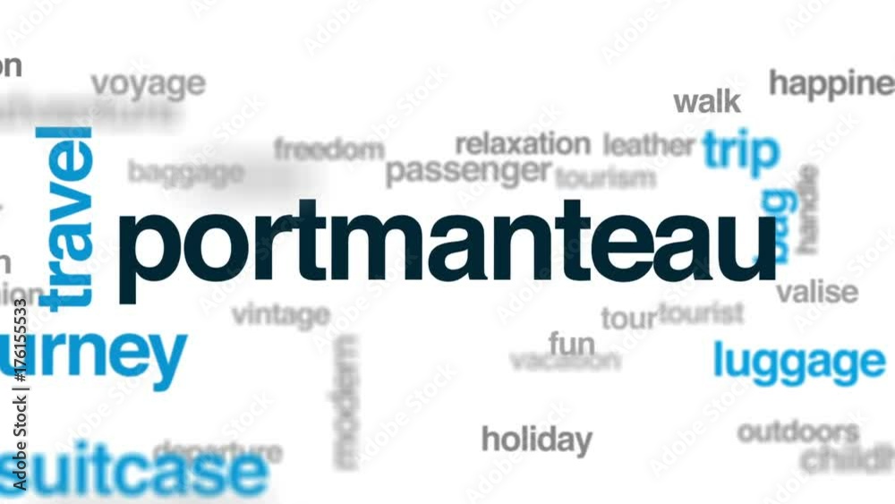 Portmanteau animated word cloud, text design animation. Portmanteau animated word cloud, text design animation.