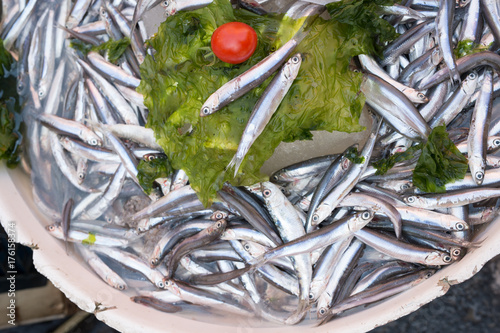Anchovies exposed in market photo