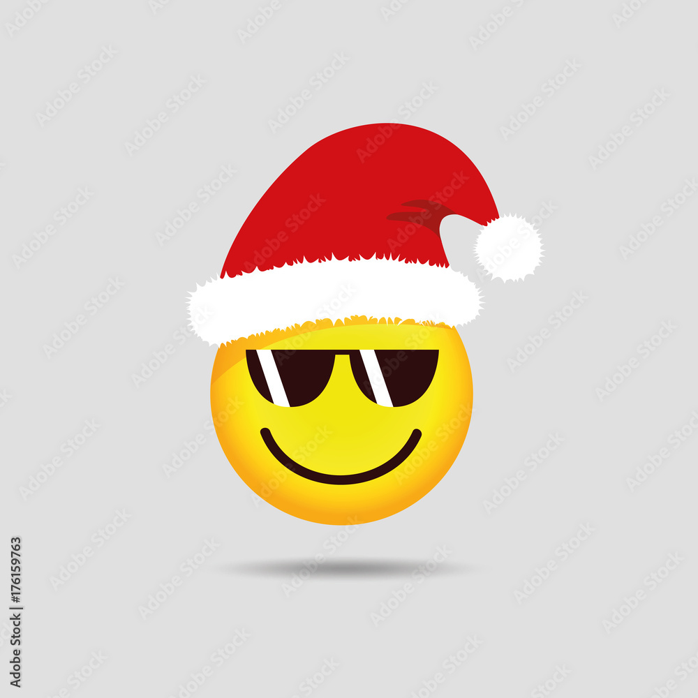 gelber smiley mit weihnachtsmütze gelber smiley mit weihnachtsmütze