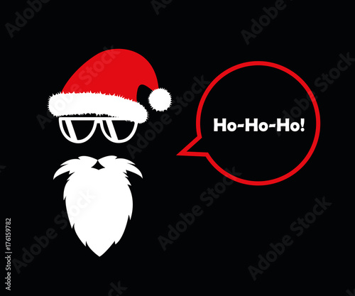 hippster weihnachtsmann mit brille sagt ho-ho-ho