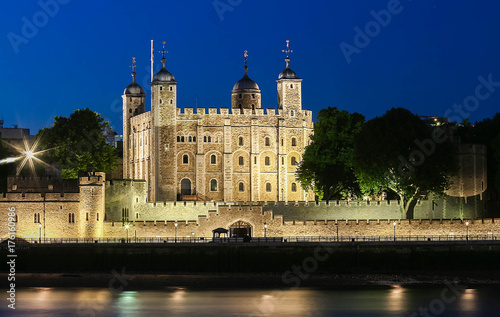 The tower of London at night, United Kingdom.