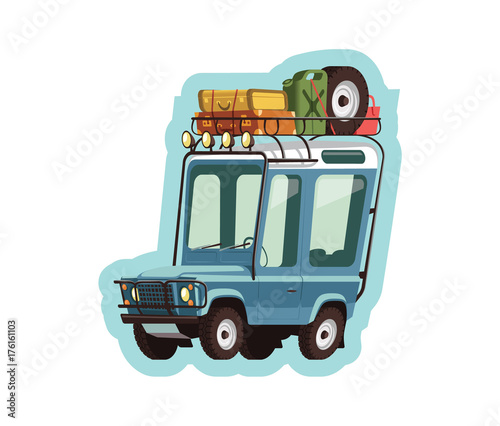 Little blue safari jeep