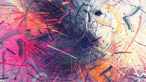 Bright color fireworks. Abstract painting multicolor  texture. Artistic motio...