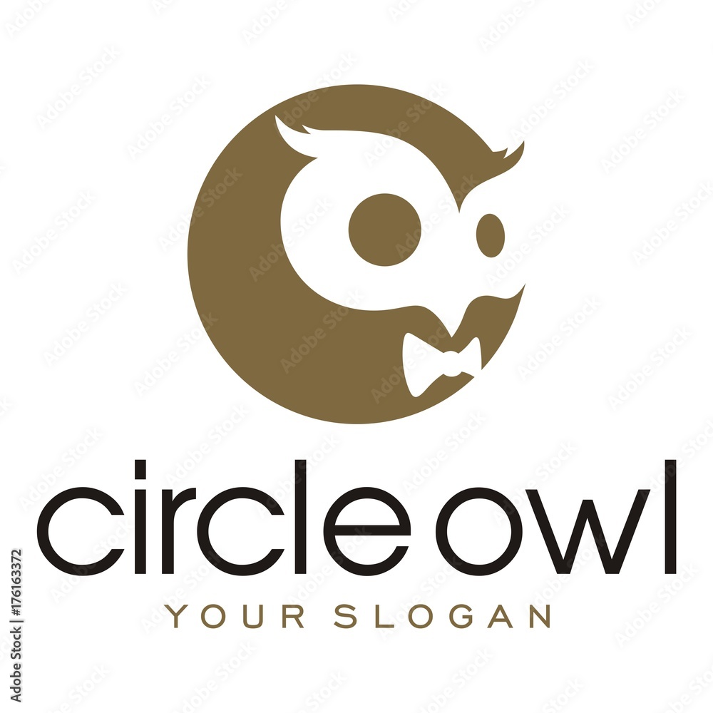 Naklejka premium Circle Owl icon