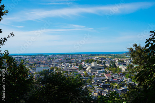 新潟県村上市臥牛山からの眺望