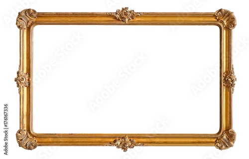 Golden frame for paintings, mirrors or photos