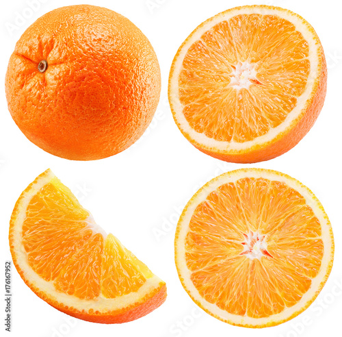 collection of orange isolated on a white background