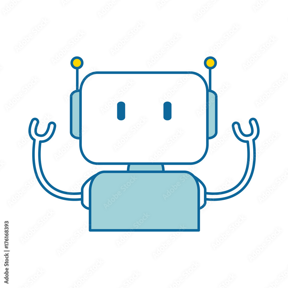 electronic robot character icon electronic robot character icon