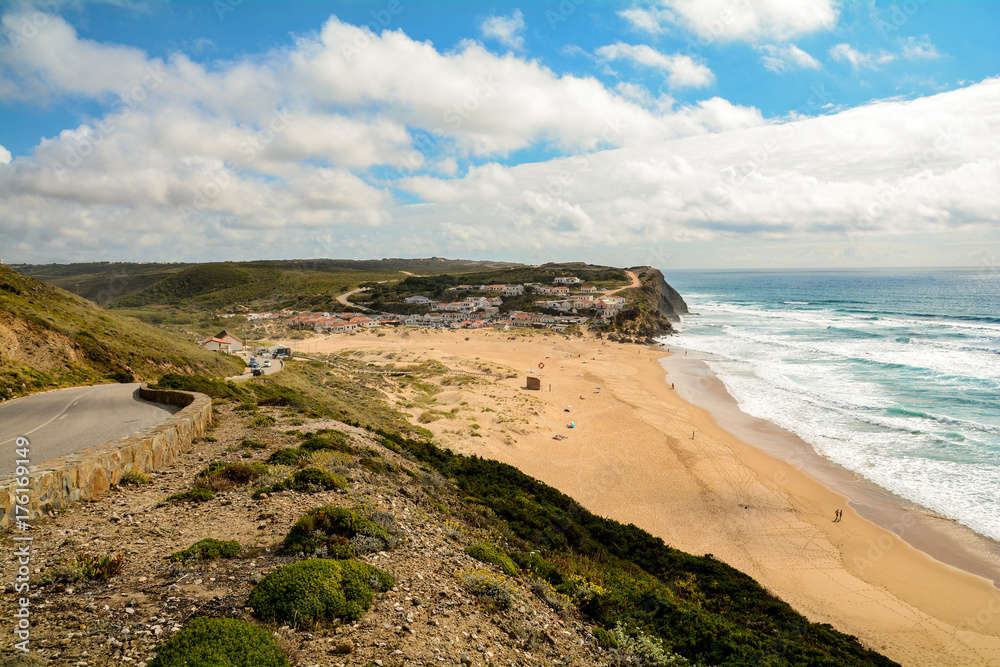 Algarve: Surfer beach Praia Monte Clerigo near Aljezur, Costa Vicentina, Portugal Europe