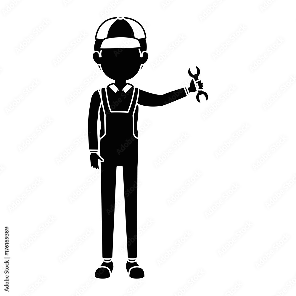 mechanic with wrench avatar character mechanic with wrench avatar character