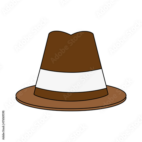 pilgrim hat thanksgiving related icon image vector illustration design