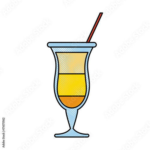 Delicious cocktail cup icon vector illustration graphic design