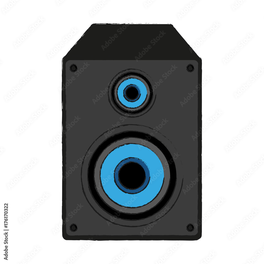 Fototapeta premium Music speaker with bass icon vector illustration graphic design