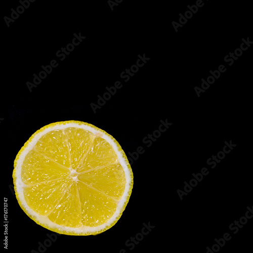 Close Up of Lemon On Black Background