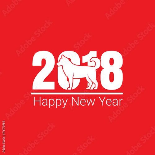 Happy New Year 2018 dog chines new year © Oleg_Yakovlev
