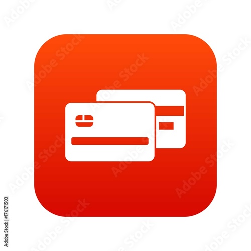 Credit card icon digital red
