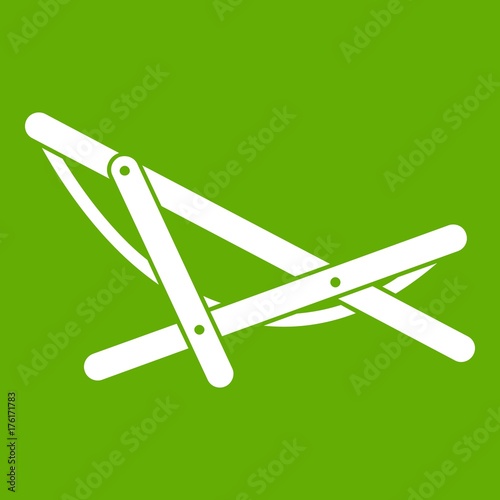 Beach chaise icon green