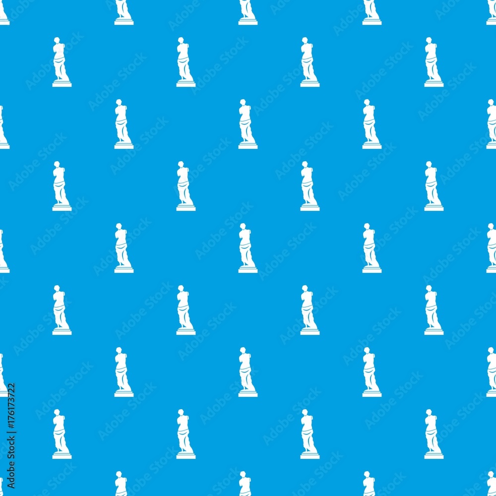 Ancient statue pattern seamless blue