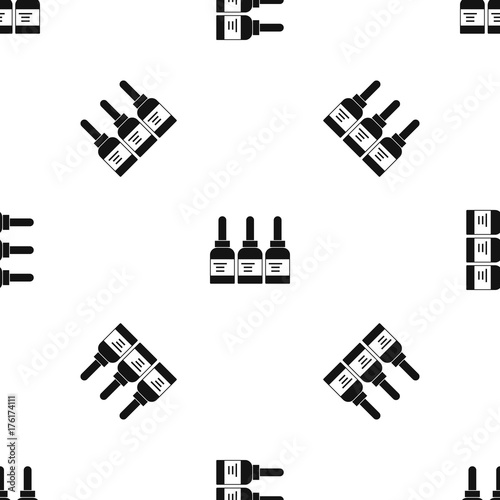 Three tattoo ink bottles pattern seamless black