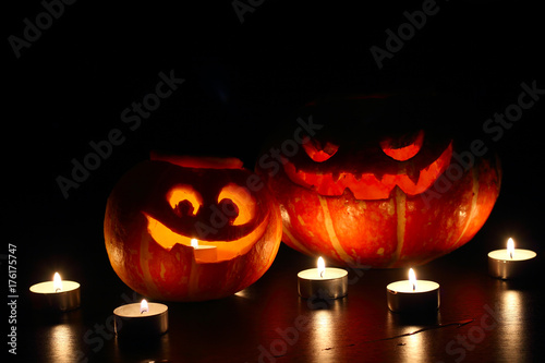 Halloween pumpkin on black