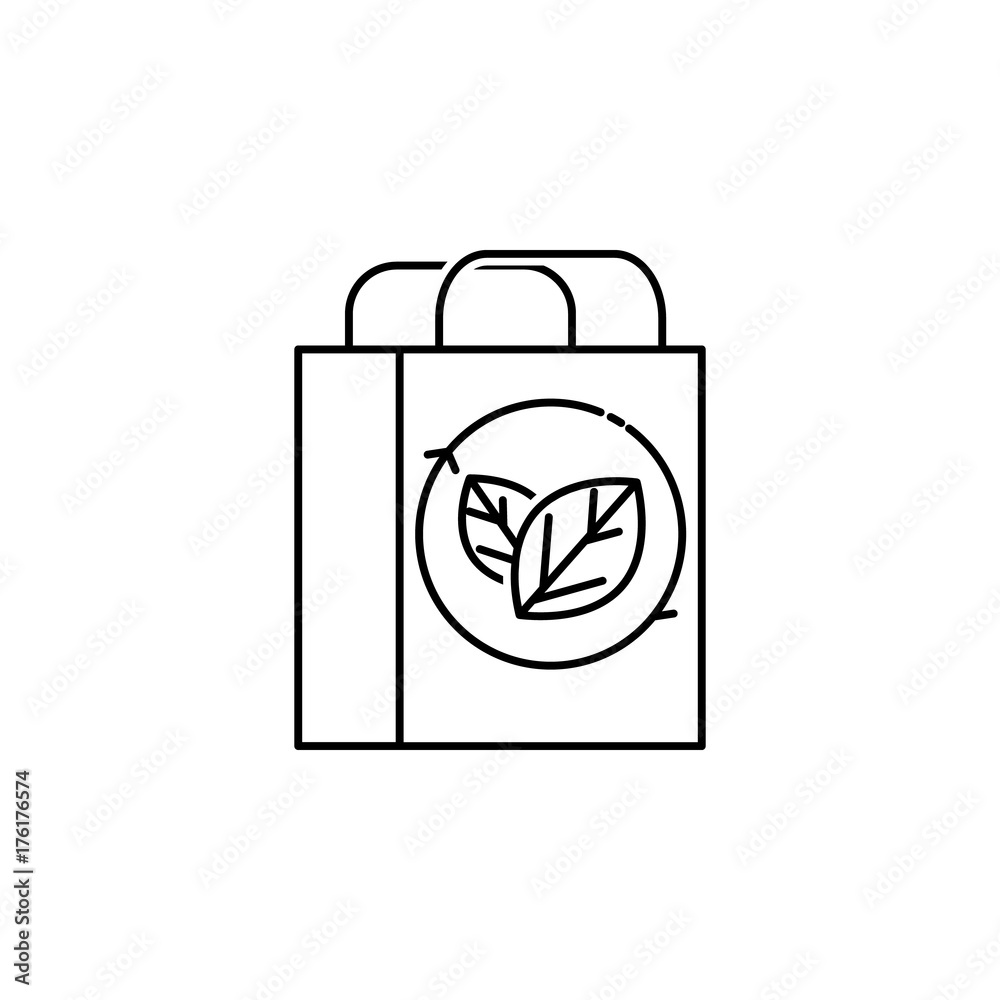 shopping bag with a leaf icon