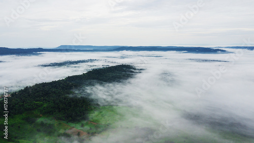 Mountains with trees and fog in thailand © meen_na