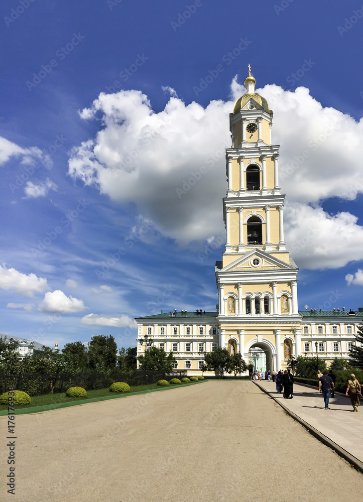 The bell tower of Holy Trinity-Saint Seraphim-Diveyevo Monastery. Nizhny Novgorod Region. Russia