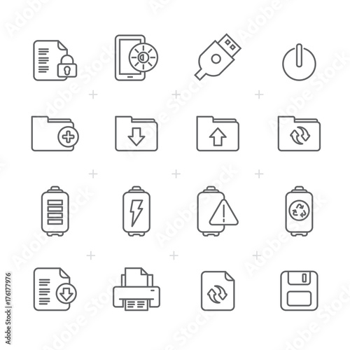 Line Internet, Web and Mobile Icons - vector icon set