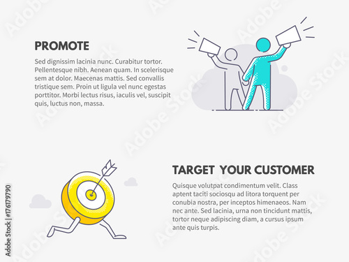 Promote and Target your customer. Marketing business concept.
