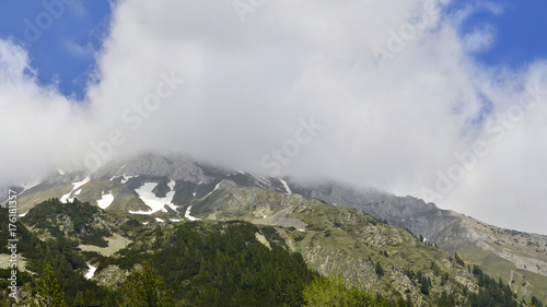 High mountain in morning time. Beautiful natural landscape