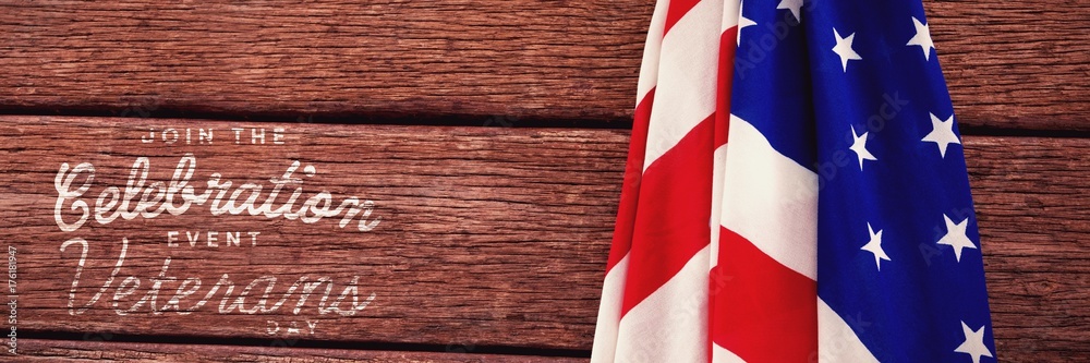 Fototapeta premium Composite image of logo for veterans day in america 