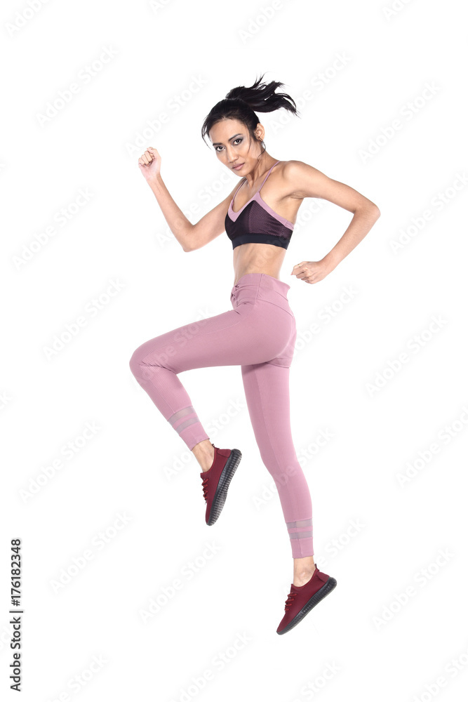 Fitness Girl in Sexy Cute Sport Bra black spandex Fitness Girl in Sexy Cute Sport Bra black spandex