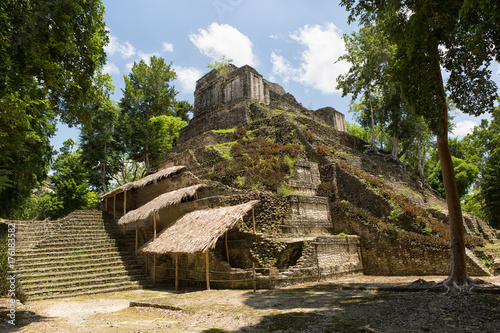 pyramid building at the  Maya archeological site of Dzibanche Mexico photo