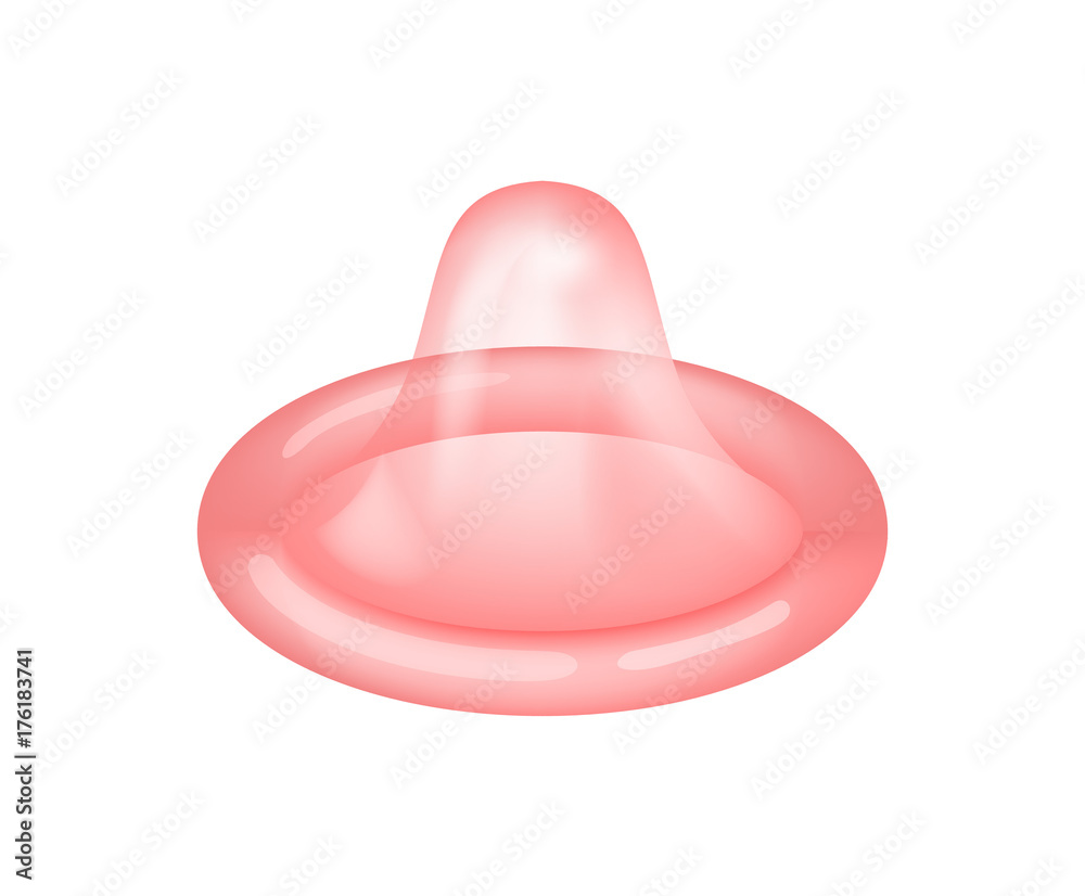 Red condom icon. Disease prevention and birth control, planning pregnancy. Flat vector illustration isolated on white background Red condom icon. Disease prevention and birth control, planning pregnancy. Flat vector illustration isolated on white background