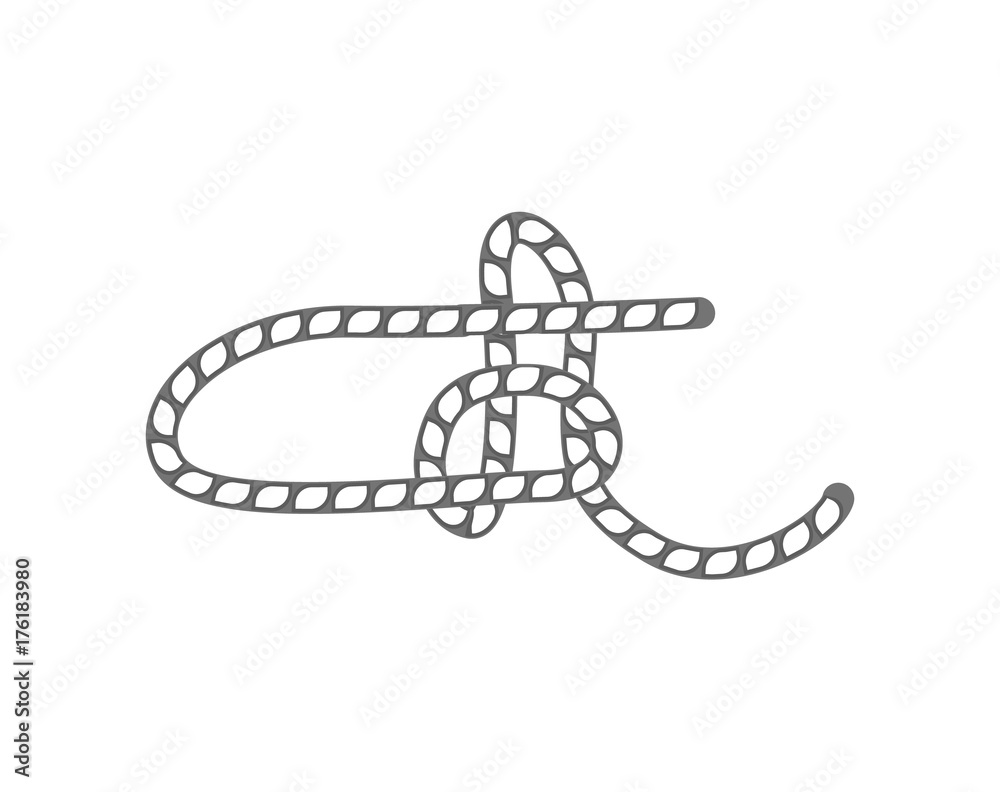 Rope slipknot icon. Seamless decorative design element, creative handmade isolated vector illustration Rope slipknot icon. Seamless decorative design element, creative handmade isolated vector illustration